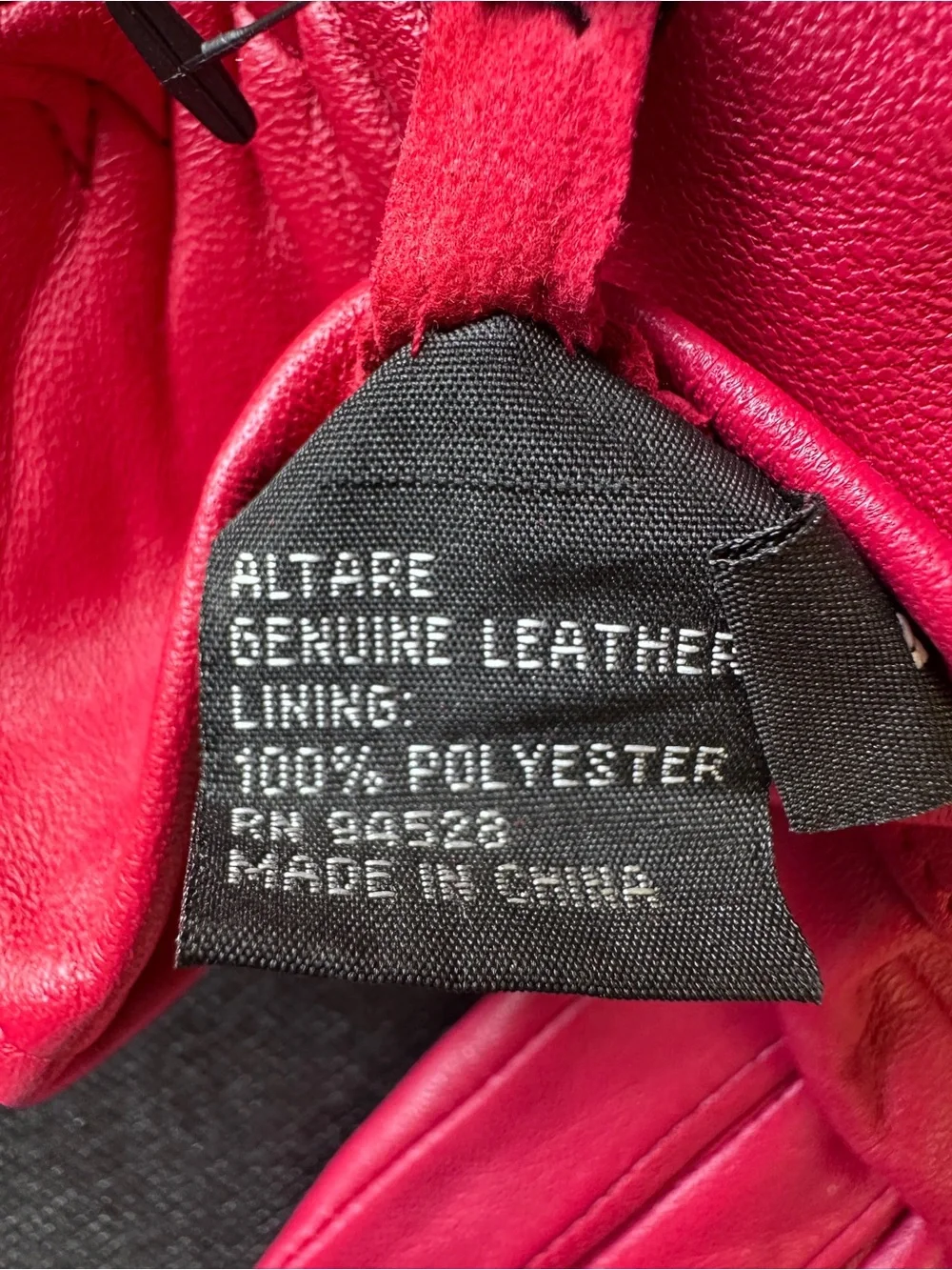 Jones New York NWT Red Leather Gloves Laced Wrist Detail L